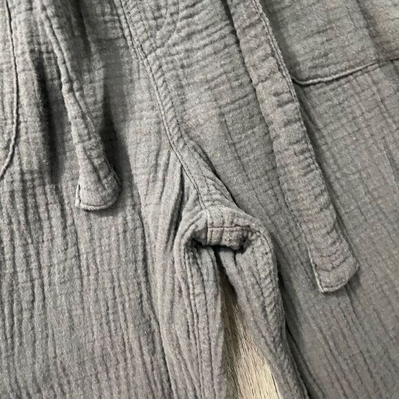 Cat & Jack Girls Gray Cotton Gauze Jogger Pants Size 6/6X Belted Pull-On Casual - Picture 4 of 13